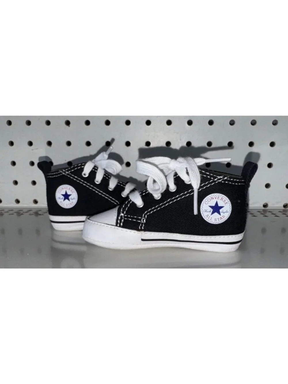 Converse First Star Hi Boys Baby Infant Crib Shoes Booties Size 3 Black 8J231